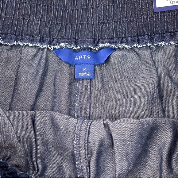 Nwt APT. 9 Size M Blue Chambray Pull On Shorts - Picture 4 of 6